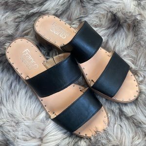 FRANCO SARTO Kiki leather slide sandals SZ 6